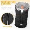 imageOrzbow Universal Stroller Bunting Bag with Extra Footmuff for Toddler Kids Warm Waterproof Stroller Blanket Winter Cover Baby Bunting Bag  Protect Babies from Cold Winds Dark GreyBlack