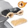 imageOrzbow Faux Sheepskin Stroller Gloves with Phone Pockets Winter Extra Thick Mittens for Baby Stroller Cozy ampamp Warm Antifreeze Hand Muff Easily Attaches to Stroller for Parents Caregivers Dark GrayFaux Sheepskin Lining  Black