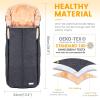 imageOrzbow Stroller Footmuff Universal  Faux Wool Baby Bunting Bag  Warm Weatherproof Adjustable Buckles  Winter Stroller Zipper Blanket Cover  Baby Sleeping Bag for Cold Weather Accessories BlackDark grey