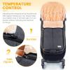 imageOrzbow Stroller Footmuff Universal  Faux Wool Baby Bunting Bag  Warm Weatherproof Adjustable Buckles  Winter Stroller Zipper Blanket Cover  Baby Sleeping Bag for Cold Weather Accessories BlackDark grey