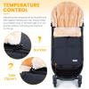 imageOrzbow Stroller Footmuff Universal  Faux Wool Baby Bunting Bag  Warm Weatherproof Adjustable Buckles  Winter Stroller Zipper Blanket Cover  Baby Sleeping Bag for Cold Weather Accessories BlackBlack