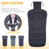 imageOrzbow Universal Footmuff for Baby Winter Warm Stroller Bunting Bag Waterproof Windproof Warm Coral Fleece Lined Toddler Sleeping Bag Light GreyBlack
