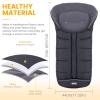 imageOrzbow Universal Footmuff for Baby Winter Warm Stroller Bunting Bag Waterproof Windproof Warm Coral Fleece Lined Toddler Sleeping Bag Light GreyBlack