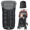 imageOrzbow Universal Footmuff for Baby Winter Warm Stroller Bunting Bag Waterproof Windproof Warm Coral Fleece Lined Toddler Sleeping Bag Light GreyBlack
