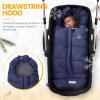 imageOrzbow Universal Footmuff for Baby Winter Warm Stroller Bunting Bag Waterproof Windproof Warm Coral Fleece Lined Toddler Sleeping Bag Light GreyBlue