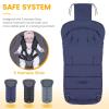 imageOrzbow Universal Footmuff for Baby Winter Warm Stroller Bunting Bag Waterproof Windproof Warm Coral Fleece Lined Toddler Sleeping Bag Light GreyBlue