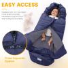 imageOrzbow Universal Footmuff for Baby Winter Warm Stroller Bunting Bag Waterproof Windproof Warm Coral Fleece Lined Toddler Sleeping Bag Light GreyBlue