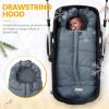 imageOrzbow Universal Footmuff for Baby Winter Warm Stroller Bunting Bag Waterproof Windproof Warm Coral Fleece Lined Toddler Sleeping Bag Light GreyGrey
