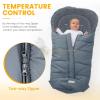 imageOrzbow Universal Footmuff for Baby Winter Warm Stroller Bunting Bag Waterproof Windproof Warm Coral Fleece Lined Toddler Sleeping Bag Light GreyGrey