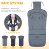 imageOrzbow Universal Footmuff for Baby Winter Warm Stroller Bunting Bag Waterproof Windproof Warm Coral Fleece Lined Toddler Sleeping Bag Light GreyGrey