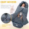 imageOrzbow Universal Footmuff for Baby Winter Warm Stroller Bunting Bag Waterproof Windproof Warm Coral Fleece Lined Toddler Sleeping Bag Light GreyGrey