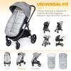 imageOrzbow Universal Footmuff for Baby Winter Warm Stroller Bunting Bag Waterproof Windproof Warm Coral Fleece Lined Toddler Sleeping Bag Light GreyLight Grey