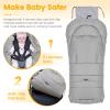 imageOrzbow Warm Bunting Bag UniversalStroller Sleeping Bag Cold WeatherWaterproof Toddler Footmuff Light Grey LargeLight Grey