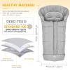 imageOrzbow Warm Bunting Bag UniversalStroller Sleeping Bag Cold WeatherWaterproof Toddler Footmuff Light Grey LargeLight Grey