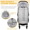 imageOrzbow Warm Bunting Bag UniversalStroller Sleeping Bag Cold WeatherWaterproof Toddler Footmuff Light Grey LargeLight Grey