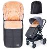 imageOrzbow Stroller Footmuff Universal  Faux Wool Baby Bunting Bag  Warm Weatherproof Adjustable Buckles  Winter Stroller Zipper Blanket Cover  Baby Sleeping Bag for Cold Weather Accessories BlackDark grey