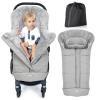 imageOrzbow Warm Bunting Bag UniversalStroller Sleeping Bag Cold WeatherWaterproof Toddler Footmuff Light Grey LargeLight Grey