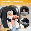 imageOrzbow Baby Car Seat Cover Winter Carseat Cover with Zipper Access Weather ampamp Wind Proof Side Breathable Compatible with Doona Car Seats and Strollers Newborn Essentials Carrier Canopy Light GreyBlack  Diamond Pattern Grid