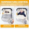 imageOrzbow Car Seat Covers for Babies Winter Universal Baby Car Seat Cover with Adjustable Collar Waterproof Carseat Cover with Zipper Warm Coral Fleece Detachable and Machine Washable BlackLight Gray