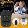 imageOrzbow Faux Sheepskin Winter Car Seat Cover for Babies Water Repellent Bunting Bag for Car Seats ampamp Strollers Warm and Cozy Carseat Footmuff to Protect Baby from Cold Wind Machine Washable GrayBerber Fleece Lining  Black