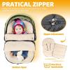 imageOrzbow Faux Sheepskin Winter Car Seat Cover for Babies Water Repellent Bunting Bag for Car Seats ampamp Strollers Warm and Cozy Carseat Footmuff to Protect Baby from Cold Wind Machine Washable GrayBerber Fleece Lining  Black