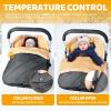 imageOrzbow Faux Sheepskin Winter Car Seat Cover for Babies Water Repellent Bunting Bag for Car Seats ampamp Strollers Warm and Cozy Carseat Footmuff to Protect Baby from Cold Wind Machine Washable GrayFaux Sheepskin Lining  Dark Gray