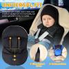 imageOrzbow Winter Car Seat Cover for Babies Universal Baby Car Seat Bunting Bag with Adjustable Collar Waterproof Carseat Cover with Zipper Warm Berber Fleece Detachable and Machine Washable BlackBlack