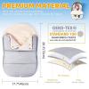 imageOrzbow Winter Car Seat Cover for Babies Universal Baby Car Seat Bunting Bag with Adjustable Collar Waterproof Carseat Cover with Zipper Warm Berber Fleece Detachable and Machine Washable BlackLight Grey