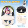 imageOrzbow Winter Car Seat Cover for Babies Universal Baby Car Seat Bunting Bag with Adjustable Collar Waterproof Carseat Cover with Zipper Warm Berber Fleece Detachable and Machine Washable BlackBlack