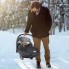 imageOrzbow Winter Car Seat Cover for Babies Universal Baby Car Seat Bunting Bag with Adjustable Collar Waterproof Carseat Cover with Zipper Warm Berber Fleece Detachable and Machine Washable BlackBlack