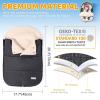 imageOrzbow Winter Car Seat Cover for Babies Universal Baby Car Seat Bunting Bag with Adjustable Collar Waterproof Carseat Cover with Zipper Warm Berber Fleece Detachable and Machine Washable BlackDark Grey