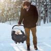 imageOrzbow Winter Car Seat Cover for Baby Carseat Universal Baby Car Seat Cover with Adjustable Collar Waterproof Carseat Cover with Zipper Warm Coral Fleece Detachable and Machine Washable Dark GreyBlack