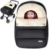 imageOrzbow Car Seat Covers for Babies Winter Universal Baby Car Seat Cover with Adjustable Collar Waterproof Carseat Cover with Zipper Warm Coral Fleece Detachable and Machine Washable BlackBlack