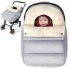 imageOrzbow Car Seat Covers for Babies Winter Universal Baby Car Seat Cover with Adjustable Collar Waterproof Carseat Cover with Zipper Warm Coral Fleece Detachable and Machine Washable BlackLight Gray