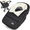 imageOrzbow Winter Car Seat Cover for Baby Carseat Universal Baby Car Seat Cover with Adjustable Collar Waterproof Carseat Cover with Zipper Warm Coral Fleece Detachable and Machine Washable Dark GreyBlack