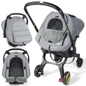 imageOrzbow Baby Car Seat Cover Winter Carseat Cover with Zipper Access Weather ampamp Wind Proof Side Breathable Compatible with Doona Car Seats and Strollers Newborn Essentials Carrier Canopy Light GreyLight Grey