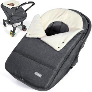 imageOrzbow Winter Car Seat Cover for Baby Carseat Universal Baby Car Seat Cover with Adjustable Collar Waterproof Carseat Cover with Zipper Warm Coral Fleece Detachable and Machine Washable Dark GreyDark Grey