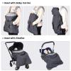imageOrzbow AllSeason Baby Carrier Cover  Universal Waterproof ampamp Windproof Infant Carrier Cover with Rain and Sun Hood Baby Wearing Sling Cover with Pockets for All Season Grey RabbitDark Grey