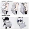 imageOrzbow AllSeason Baby Carrier Cover  Universal Waterproof ampamp Windproof Infant Carrier Cover with Rain and Sun Hood Baby Wearing Sling Cover with Pockets for All Season Grey RabbitLight Grey
