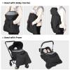 imageOrzbow AllSeason Baby Carrier Cover  Universal Waterproof ampamp Windproof Infant Carrier Cover with Rain and Sun Hood Baby Wearing Sling Cover with Pockets for All Season Grey RabbitBlack