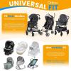 imageOrzbow Universal Mosquito Net for Stroller Baby Bug Net with TwoWay Zippers ampamp Storage Bag Breathable ampamp Foldable Mosquito Nets for Strollers Car Seat Bassinet Cradle Portable Mini Crib BlackStroller Net Shade Cover  Grey