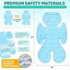 imageOrzbow Universal Stroller Cooling Pad Double Sided Car Seat Cooler Liner Gel Baby Cooling Pad Cushion for Strollers Car Seats High Chair Swing Cribs Keep Baby Cool in SummerBlue  Snowflakes Pattern