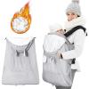 imageOrzbow AllSeason Baby Carrier Cover  Universal Waterproof ampamp Windproof Infant Carrier Cover with Rain and Sun Hood Baby Wearing Sling Cover with Pockets for All Season Grey RabbitLight Grey