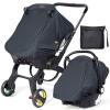 imageOrzbow Car Seat Sun Shade Cover Universal Car Seat Cover with Storage Bag See Through Mesh Shade Cover Compatible with Doona Breathable and Blocks UP to 99 of The Suns RaysUPF 50 BlackCarseat Shade  Dark Gray