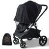 imageOrzbow Universal Mosquito Net for Stroller Baby Bug Net with TwoWay Zippers ampamp Storage Bag Breathable ampamp Foldable Mosquito Nets for Strollers Car Seat Bassinet Cradle Portable Mini Crib BlackStroller Net Shade Cover  Black