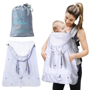 imageOrzbow AllSeason Baby Carrier Cover  Universal Waterproof ampamp Windproof Infant Carrier Cover with Rain and Sun Hood Baby Wearing Sling Cover with Pockets for All Season Grey RabbitGrey