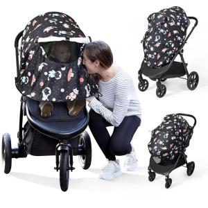 imageOrzbow Car Seat Sun Shade Cover Universal Car Seat Cover with Storage Bag See Through Mesh Shade Cover Compatible with Doona Breathable and Blocks UP to 99 of The Suns RaysUPF 50 BlackStroller Shade  Cute Cat
