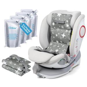 imageOrzbow Summer Car Seat Cooler Pad for Toddler with Removable Ice Pack Baby Cooling Mat for Child Car Seats and Strollers Portable Car Cooling Seat Ice Cushion Keeping Baby Cool in The Summer BlueGray With 4 Ice Packs