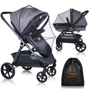 imageOrzbow Universal Mosquito Net for Stroller Baby Bug Net with TwoWay Zippers ampamp Storage Bag Breathable ampamp Foldable Mosquito Nets for Strollers Car Seat Bassinet Cradle Portable Mini Crib BlackStroller Net Cover  Black