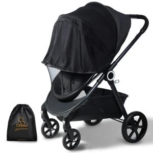 imageOrzbow Universal Mosquito Net for Stroller Baby Bug Net with TwoWay Zippers ampamp Storage Bag Breathable ampamp Foldable Mosquito Nets for Strollers Car Seat Bassinet Cradle Portable Mini Crib BlackStroller Net Shade Cover  Black